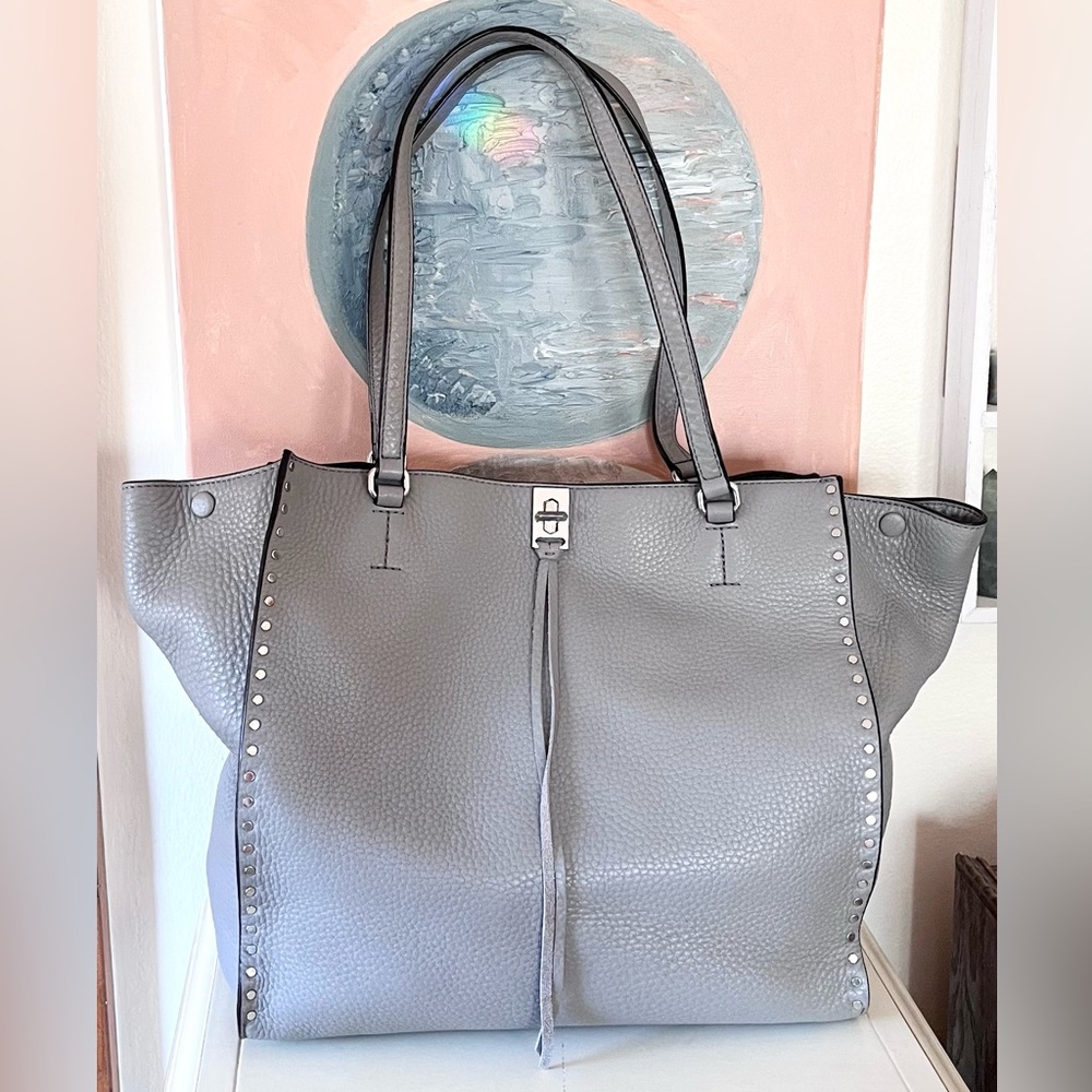 Rebecca Minkoff Grey Darren Pebbled Leather Tote